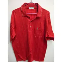 在飛比找蝦皮購物優惠-Munsingwear企鵝日本製紅色直條短袖polo衫8成5