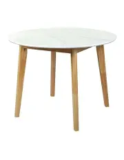 [Levede] Round Rubberwood Dining Table 100cm in White