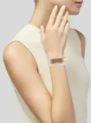 Tory Burch Fitbit Flex Double Wrap Bracelet Band Rose Gold Tone Leather NWT