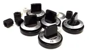 HIGH QUALITY GAS COOKTOP KNOB KIT + ADAPTOR INSERTS FOR ALL SHAFT SIZES SE162C