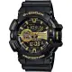 【CASIO 卡西歐】G-SHOCK 金屬系雙顯手錶-經典黑金 畢業禮物(GA-400GB-1A9)