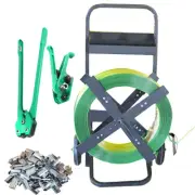 5in1 Strapping Machine Set 1.2KM Heavy Duty PET/PP Strap+1K Clip+Tools+Trolley