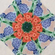 16 9.5" Bella Blue Birds Floral #1 Stack 'n Whack Quilt Blocks Kaleidoscope