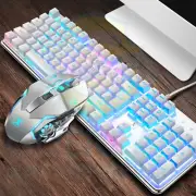 Wired Gaming Keyboard & Mouse Set K620 Multi-Color Backlight 3200Dpi USB White