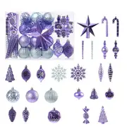 Catzon 88 Pcs Christmas Balls Ornaments with Hang Rope Home Party Decor-Purple
