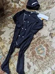 Coco Blanc Baby" black tie " set of 2 labeled 9 mos but runs small I think