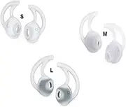 3 Pairs (S M L) Replacement Noise Isolation Silicone Earbuds/Earplug Tips Compatible for Mix Bose StayHear Bose QC30 QuietControl 30 QC20 SIE2 IE3 IE2 MIE2 MIE2I in-Ear Earphones (White)