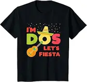[X.Style] Kids I'm Dos Taco Twosday 2nd Birthday Kids Boy Girl ds1106 T-Shirt (S) Black