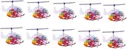 Abaodam 10Pcs Clockwork Helicopter Plastic Wind Up Flying Playthings for Fun Party Favors to Enhance Coordination Imagination Skills Adorable Miniature Design