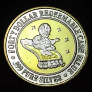 Harrah's Reno NV $40 Forty Dollar Gaming Token .999 Fine Silver Coin / Token