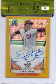 2014 Bowman Chrome ERICK FEDDE GOLD REFRACTOR AUTO RC /50 BGS 9.5 GEM MINT!