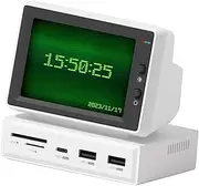 3.5in Mini Sub Screen with USB C Hub, AIDA64 PC CPU RAM HDD Data Monitoring Screen, Electronic Album Floating Lyrics Display with Stand for PC Laptop