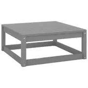Garden Footstool with Cushion Grey Solid Pinewood