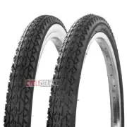 1 PAIR WANDA 24" x 2.125 Bicycle Tire Cruiser Bike Black or Black/White Sidewall