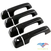 FOR 2019-2024 RAM 1500 GLOSSY BLACK DOOR HANDLE STICK ON COVER NO SMART BUTTONS