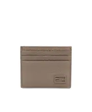 Two-tone leather card holder One size Gray