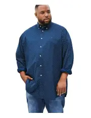 [Tommy Hilfiger] Big and Tall Flex Poplin Polka Dot in Navy
