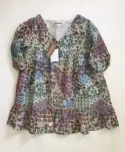 Girls Roller Rabbit Kids Floral Patchwork A-Line Dress Size 4 4T