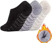 [Bevigorio] Slipper Socks for Women with Grippers Non Slip Socks Womens Fuzzy Socks with Grips Hospital Grippy Socks Grip Socks