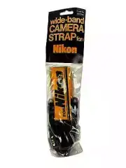 Vintage Wide Band Camera Strap For Nikon Yellow & Black Neck Shoulder - NOS