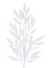White With Silver Glitter Christmas Leaves Decorative Spray Stem - 76cm