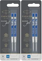 Parker Quink Refill Ink for Ballpoint Ball Pens Medium Point Blue Ink 4-Total refills ( 30526PP-2PK)