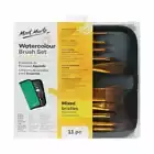 Watercolour Paint Brush Set Mixed Bristles Zip Case Wallet Mont Marte 11pc