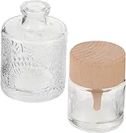 ARTIBETTER 2Pcs Decorative Glass Diffuser Bottles with Caps Refillable Essential Oil Containers for Home Decor Bedroom Diffuser and Fragrance Display Stylish Options