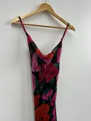 Bardot Women’s Pink Floral Spaghetti Strap Rosetta Slip Midi Dress Size 10 BNWT