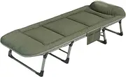 Oxford Cloth Foldable Camping Bed with Pillow Height Adjustable Camp Bed Breathable Soft Folding Bed Carry Bag Included