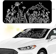 Car Windshield Sun Shade, Beautiful Printed Foldable Wear-Resistant Cars Window Shades Visor Shield Blocks UV Rays Sun Protection, Automotive Interior Accessories Portector for Sedans SUVs Hatchbacks
