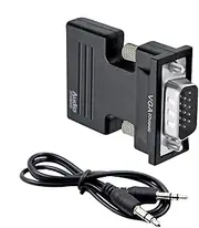 Female to VGA Male Adapter, VGA Adapter Male to USB Female Converter, Monitor Converter, Display Adapter for Monitor, Desktop, Speakers, HDTV, Computer, Laptop