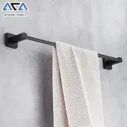 ACA Bathroom Black Square Single Towel Rail Rack Bar 600mm Wall Holder Hanger