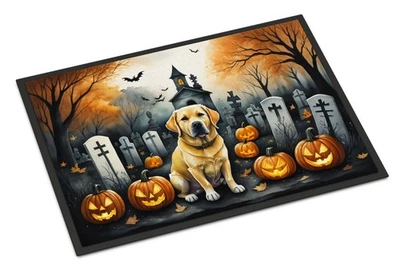 NEW Yellow Labrador Retriever Spooky Halloween Doormat Front Door Mat Indoor