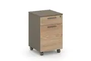 Mobile Pedestal Lockable Filing Cabinet Storage Drawer Wheels Home Office Oak