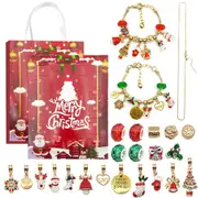 24 DAYS Christmas Advent Countdown Calendar Charm Bracelet and Necklace Making Kit