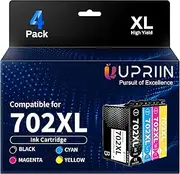 UPRIIN 702XL Ink Cartridges 4 Pack Replacement for Epson 702 Ink Cartridges Compatible for Epson T702 702XL Workforce Pro WF-3720 WF-3725 WF-3730