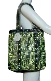 Playboy Bunny Love Vinyl Tote Bag Neon Green/Black 2010 NWT Rare HTF
