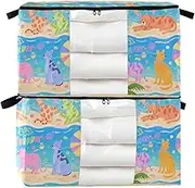 Cartoon Cute Colorful Animal Party 60/95 L zippered shoe storage with Reinforced Handles, clear window storage containers underbed for King Comforter Bedding Pillow Sheet