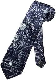 [Generic] Men's Physics Chemistry Science Fashion AccessoryNecktie | Blue | Scientific Quantum Particle Geeky Gift Teacher Student Neck Tie, Blue, One size