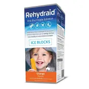 Rehydraid Oral Electrolyte Solution Ice Blocks Orange 62.5ml X 16