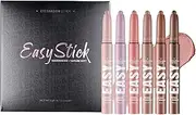 Waterproof Eyeshadow Stick Set, Matte Eyeshadow Stick, 6pcs Makeup Crayon, Smooth Long-Lasting Eye Shadow Kit, Dense Lash Brightener for Girls, Smudge-Proof