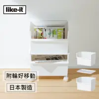 在飛比找momo購物網優惠-【日本Like-it】雙層附輪多功能收納箱櫃
