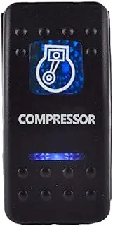 E Support 12V 20A Bar Push Button Rocker Toggle Switch Blue LED Compressor Light Car Boat Truck