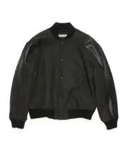 Acne Studios Buttoned Long-Sleeved Bomber Jacket EU48,EU52 Dark grey mixed colors