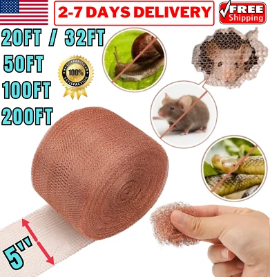 Rodent Control Knitted Copper Mesh Mouse Hole Filler Mice Rat Bat Snail Blocker