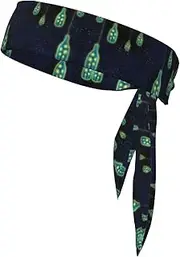 Beautiful Bottle of Under The Night Sky Sports Strap Double-Sided Headscarf Men's Bow Tie Sports Headscarf Running Yoga Exercise Headband