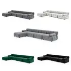 Foret 5 Seater Sofa Modular Arm Ottoman Tufted Velvet Lounge Couch Chaise 5 Colo