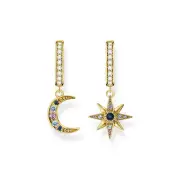 Hoop earrings royalty star & moon - TCR682Y