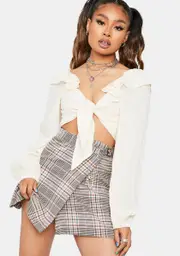 Ivory Run Me Dry Long Sleeve Crop Top